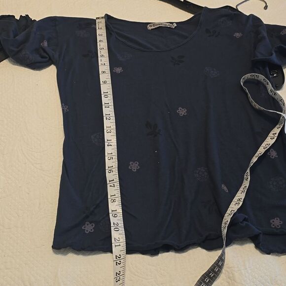 BLUE FISH  HAND PRINTED BLOUSE SIZE 0 - Picture 6 of 9